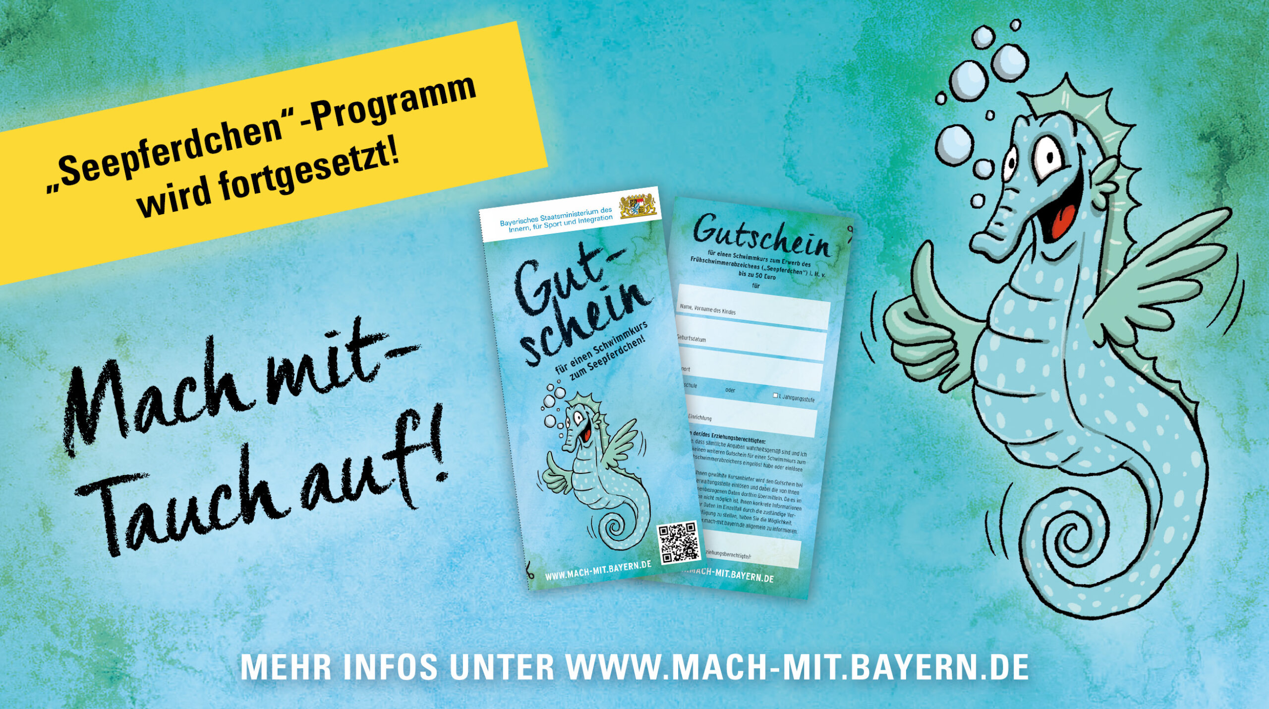 "Seepferdchen"-Programm wird fortgesetzt! Mach mit - Tauch auf!"