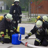 Feuerwehrleute bei einer Übung